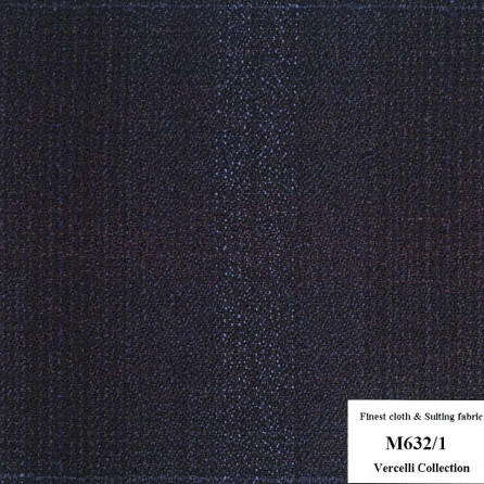 [HẾT HÀNG] M632/1 Vercelli CXM - Vải Suit 95% Wool - Xanh Dương Sọc